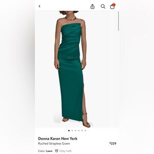 Donna Karan Ruched Strapless Gown - lawn